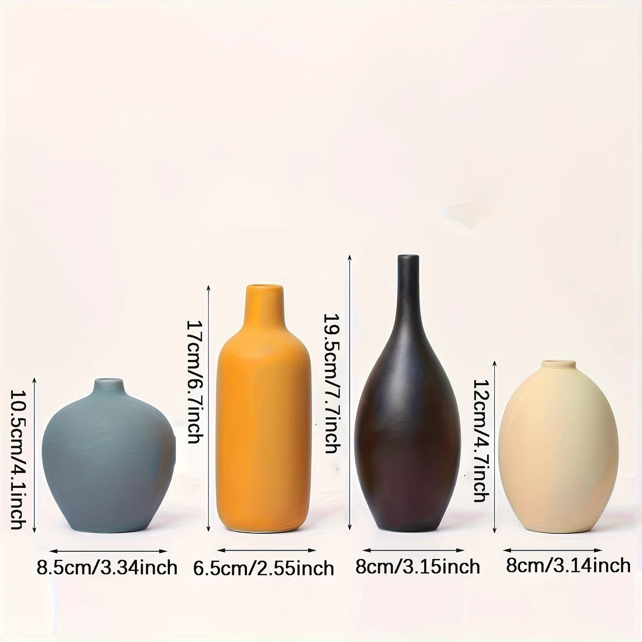 HavenBreezeโข 4-Piece Ceramic Vase Set