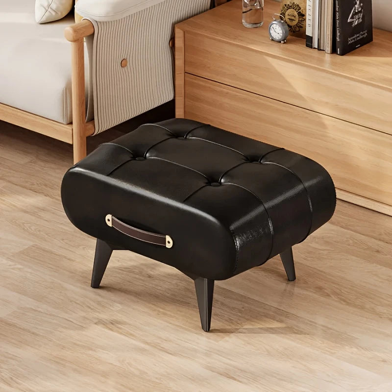 Leather Ottoman โ Sophisticated Low-Profile Comfort