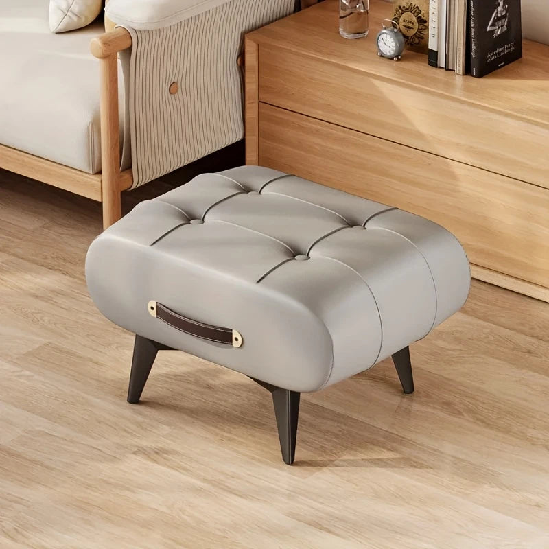 Leather Ottoman – Sophisticated Low-Profile Comfort
